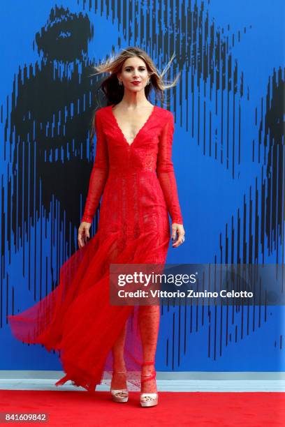 Nicoletta Romanoff attends the The 1st Franca Sozzani Award during the 74th Venice Film Festival at Sala Giardino on September 1, 2017 in Venice,...