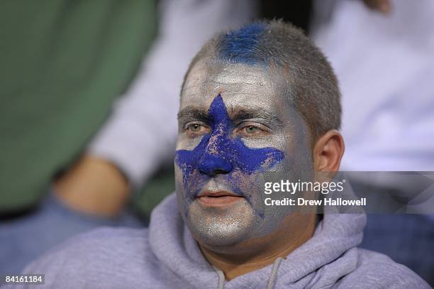 Dallas Cowboys fan sits in the stands during the game against the Philadelphia Eagles on December 28, 2008 at Lincoln Financial Field in...
