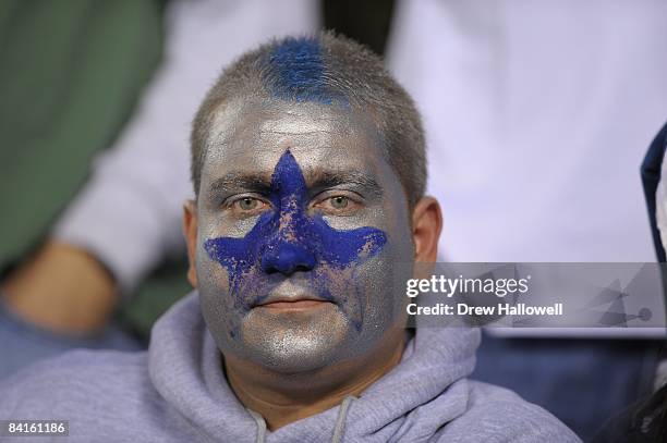 Dallas Cowboys fan sits in the stands during the game against the Philadelphia Eagles on December 28, 2008 at Lincoln Financial Field in...