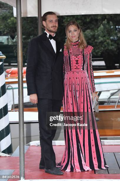 Pierre Casiraghi and Beatrice Casiraghi are seen during the 74. Venice Film Festival on September 1, 2017 in Venice, Italy.