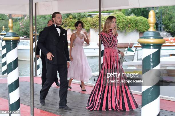 Pierre Casiraghi and Beatrice Casiraghi are seen during the 74. Venice Film Festival on September 1, 2017 in Venice, Italy.