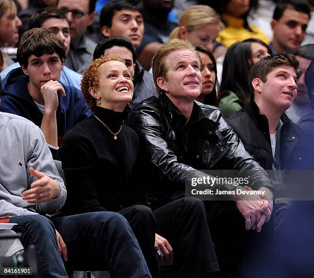 Cari Modine and Matthew Modine attend Indiana Pacers vs New York Knicks game at Madison Square Garden on January 2, 2008 in New York City.