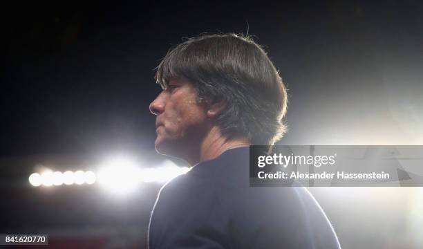 Head coach Joachim Loew of Germany looks on prior to the FIFA World Cup Russia 2018 Group C Qualifier between Czech Republic and Germany at Eden...