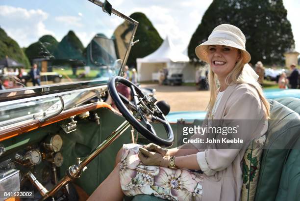 Owner Katie Forrest wins the Club Trophy with her Rolls Royce Silver Ghost she calls 'Nellie' at the Concours d'Elegance at Hampton Court Palace on...