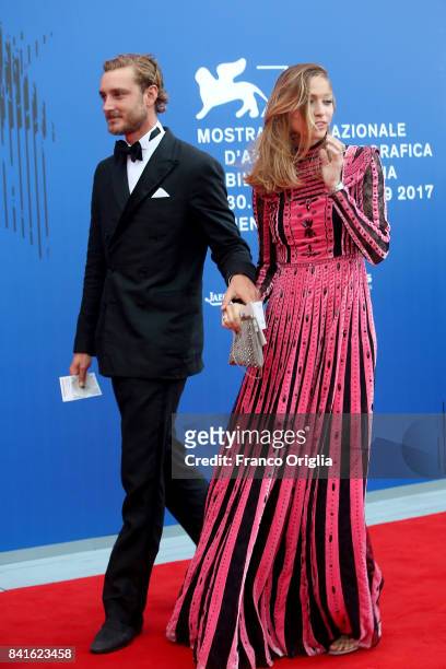 Pierre Casiraghi and Beatrice Borromeo attend the The 1st Franca Sozzani Award during the 74th Venice Film Festival at Sala Giardino on September 1,...