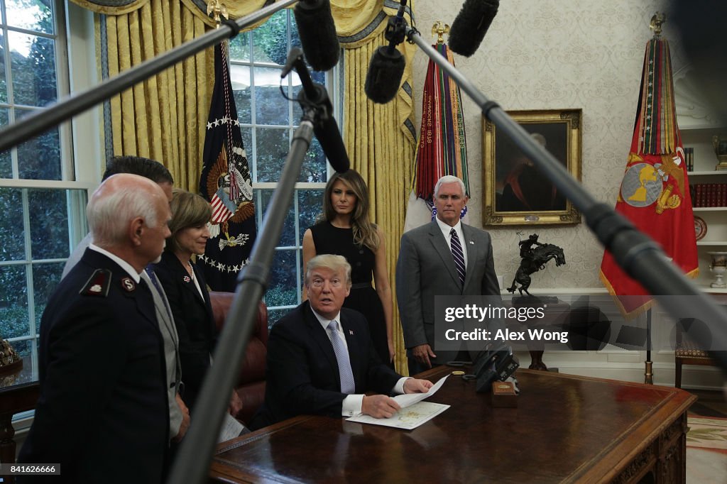 President Trump Receives Update on Hurricane Harvey Relief Efforts