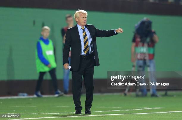 Scotland manager Gordon Strachan during the 2018 FIFA World Cup Qualifying, Group F match at the LFF Stadium, Vilnius.