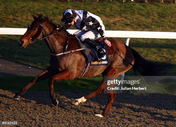 Namu ridden by jockey Adam Kirby land The William Hill.com Sale - Better Odds! Handicap Stakes Race run at Kempton Racecourse on January 3 in...