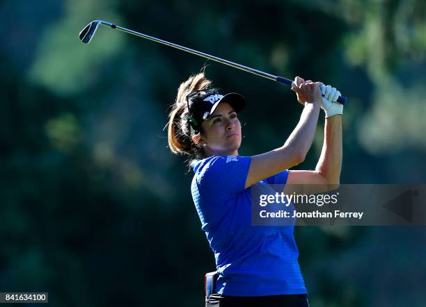 Gerina Piller tees off on the 13th hole during the second round of the LPGA Cambia Portland Classic at Columbia Edgewater Country Club on September...