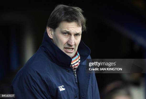 Portsmouth Manager Tony Adams is pictured before kick off against Bristol City during their FA Cup third Round football match at Fratton Park in...