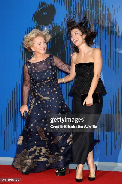 Alberta Ferretti and Alessandra Mastronardi attend the Franca Sozzanzi Award during the 74th Venice Film Festival on September 1, 2017 in Venice,...