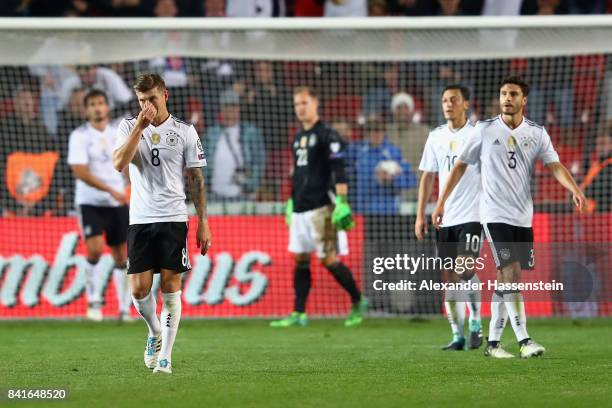 Toni Kroos of Germany reacts after Vladimir Darida of Czech Republic scored his team's first goal during the FIFA World Cup Russia 2018 Group C...