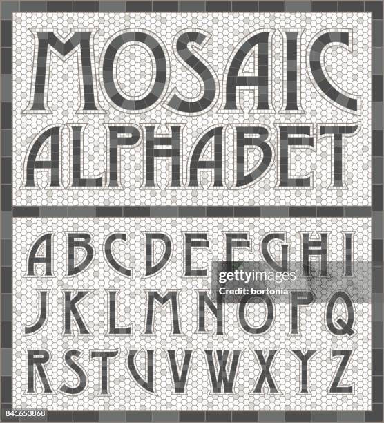 舊的老式灰色馬賽克字母 - mosaic 幅插畫檔、美工圖案、卡通及圖標