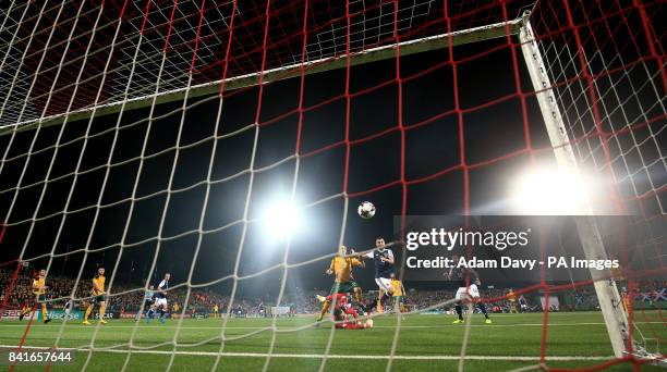 Scotland's James McArthur scores his side's third goal during the 2018 FIFA World Cup Qualifying, Group F match at the LFF Stadium, Vilnius.