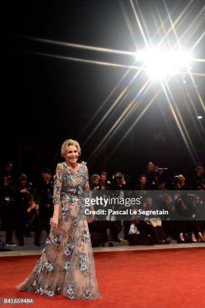 Jane Fonda walks the red carpet ahead of the 'Our Souls At Night' screening during the 74th Venice Film Festival at Sala Grande on September 1, 2017...