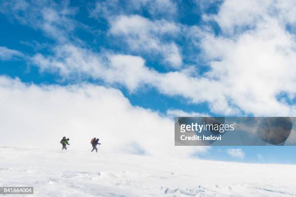 due sciatori su hardangervidda - telemark foto e immagini stock