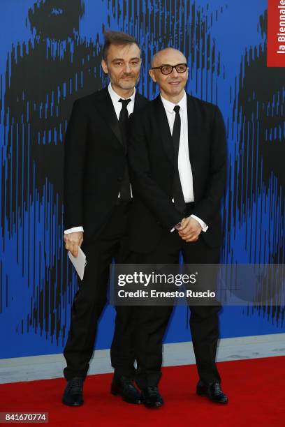 Tommaso Aquilano and Roberto Rimondi attend the The 1st Franca Sozzani Award during the 74th Venice Film Festival at Sala Giardino on September 1,...