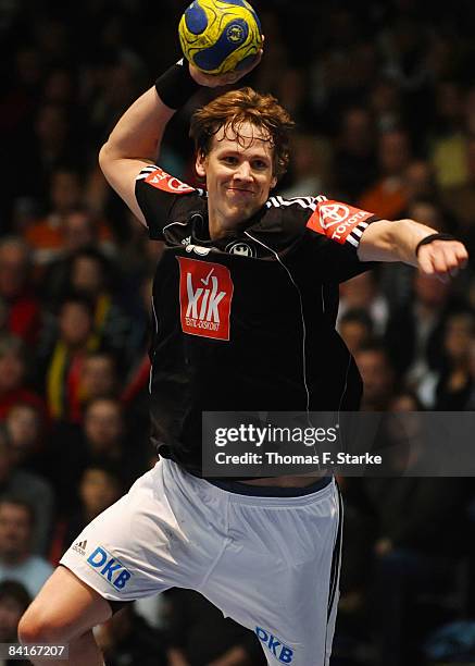 Sven-Soeren Christophersen of Germany in action during the International Handball Friendly match between Germany and Greece at the Rothenbach-Halle...