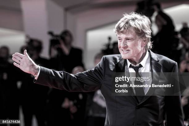 Robert Redford walks the red carpet ahead of the 'Lean On Pete' screening during the 74th Venice Film Festival at Sala Grande on September 1, 2017 in...