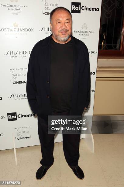 Ai Weiwei attends the Human Flow Party during the 74th Venice Film Festival at San Clemente Palace Hotel on September 1, 2017 in Venice, Italy.