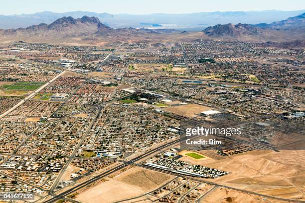 aerial view of las vegas suburbs, nevada, usa - nevada stock pictures, royalty-free photos & images