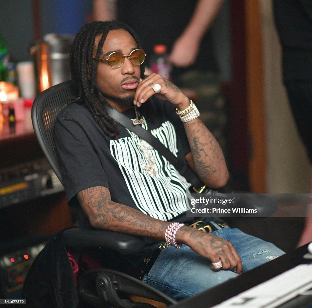 2dl Rapper Rapper Quavo of Migos seen at Tree Sound Studio on September 1, 2017 ...