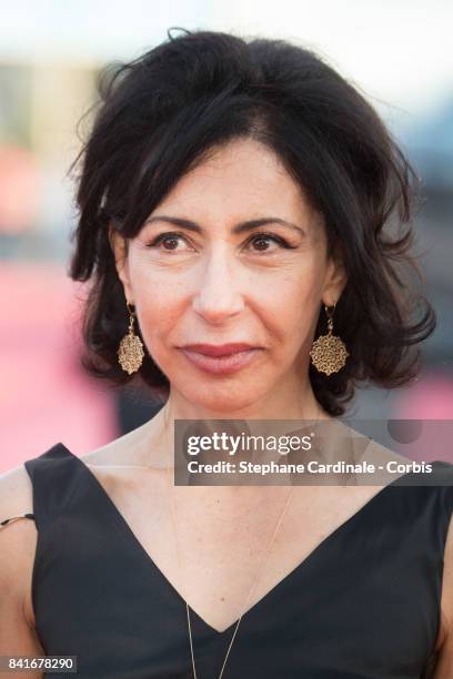 Yasmina Reza arrives at the Opening Ceremony of the 43rd Deauville American Film Festival on September 1, 2017 in Deauville, France.