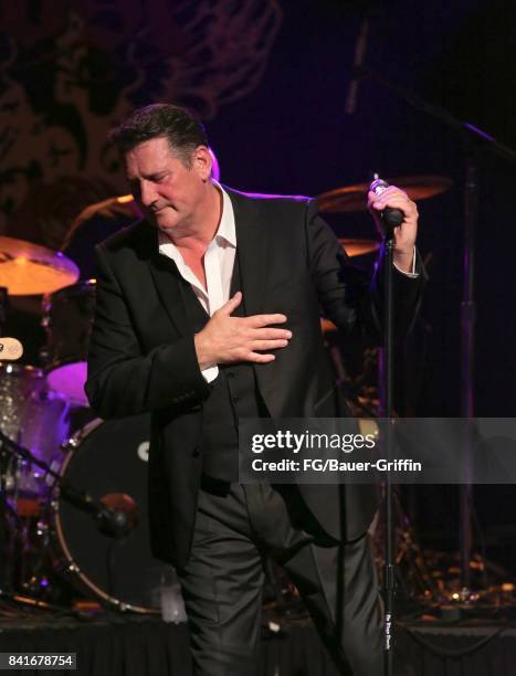 Tony Hadley plays to 300 people at the Rose in Pasadena after splitting with his old band Spandau Ballet on August 31, 2017 in Los Angeles,...