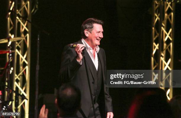 Tony Hadley plays to 300 people at the Rose in Pasadena after splitting with his old band Spandau Ballet on August 31, 2017 in Los Angeles,...