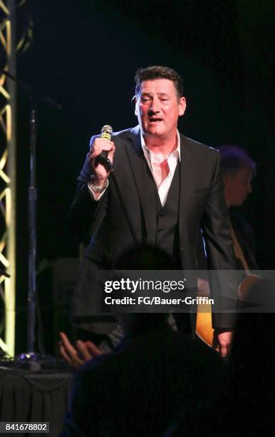 Tony Hadley plays to 300 people at the Rose in Pasadena after splitting with his old band Spandau Ballet on August 31, 2017 in Los Angeles,...