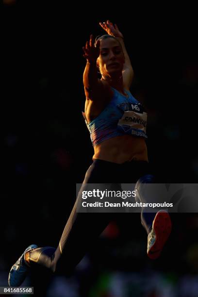 Ivana Spanovic of Serbia competes in the Womens Long Jump Final during the AG Memorial Van Damme Brussels as part of the IAAF Diamond League 2017 at...