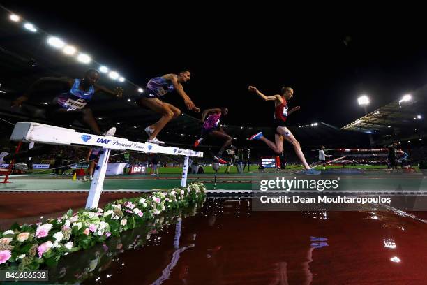 Evan Jager of the USA competes in the 3000m Steeplechase Men Final during the AG Memorial Van Damme Brussels as part of the IAAF Diamond League 2017...