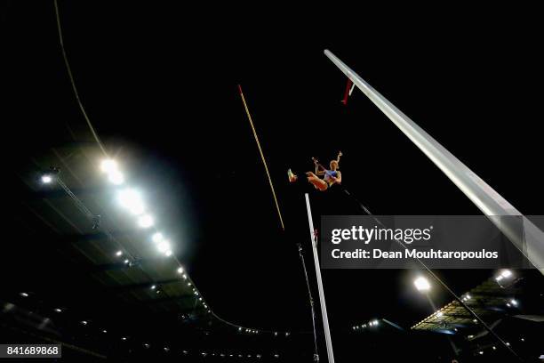 Michaela Meijer of Sweden competes in the Womens Pole Vault Final during the AG Memorial Van Damme Brussels as part of the IAAF Diamond League 2017...