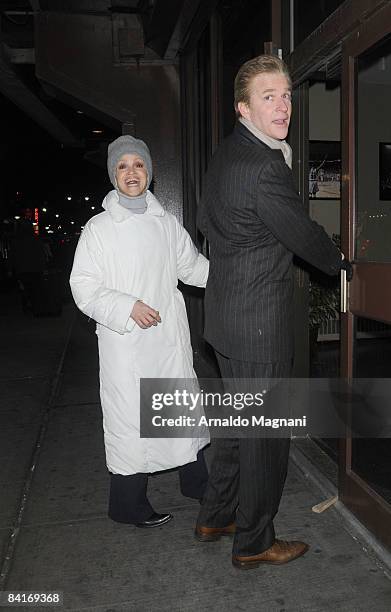 Caridad Rivera and Matthew Modine arrive at Madison Square Garden for the New York Knicks game against the Boston Celtics on January 4, 2009 in New...