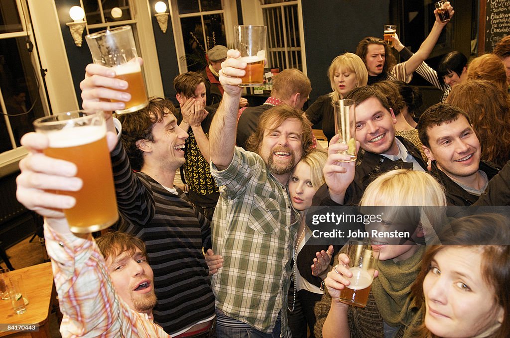 riotous drinking party in public bar 