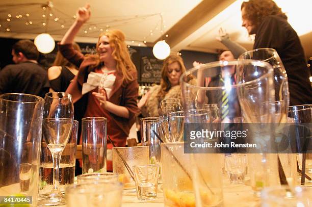 riotous drinking party in public bar  - empty beer glass stock pictures, royalty-free photos & images