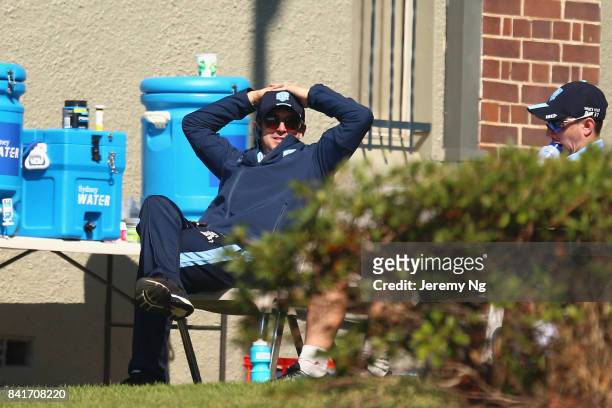 Ed Cowan of Cricket NSW relaxesl during the Cricket NSW Intra Squad Match at Hurstville Oval on September 2, 2017 in Sydney, Australia.