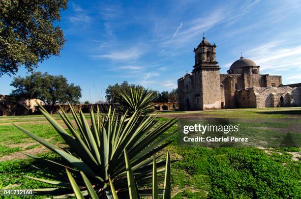 mission san jose y san miguel de aguayo - san antonio stockfoto's en -beelden