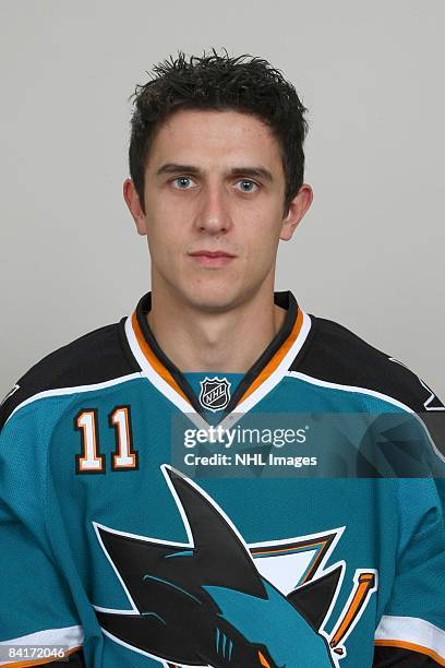 Marcel Goc of the San Jose Sharks poses for his official headshot for the 2008-2009 NHL season.