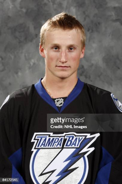 Steven Stamkos of the Tampa Bay Lightning poses for his official headshot for the 2008-2009 NHL season.