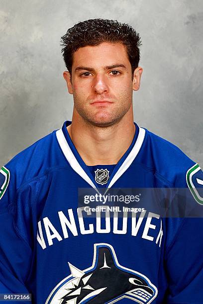 Mike Brown of the Vancouver Canucks poses for his official headshot for the 2008-2009 NHL season.