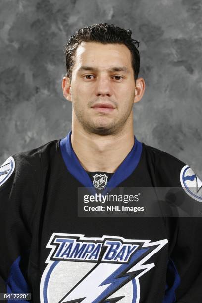 Zenon Konopka of the Tampa Bay Lightning poses for his official headshot for the 2008-2009 NHL season.