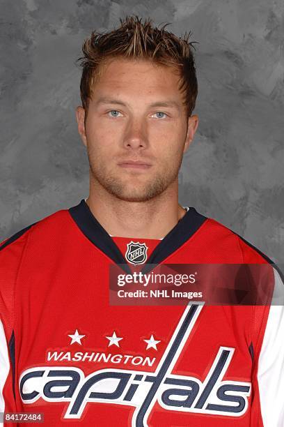 David Steckel of the Washington Capitals poses for his official headshot for the 2008-2009 NHL season.