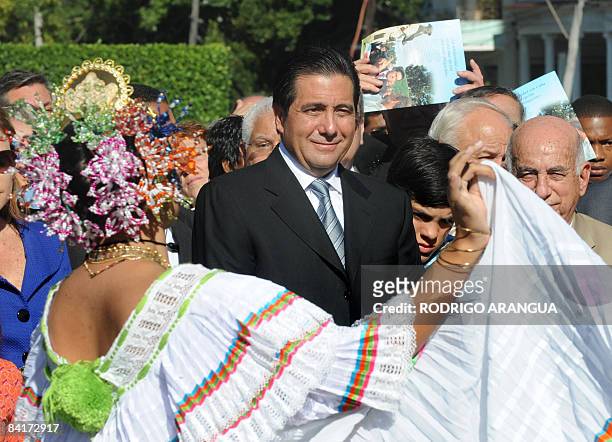Panamanian President Martin Torrijos during the inauguration of a monument to his father, general Omar Torrijos on January 5, 2009 in Havana....