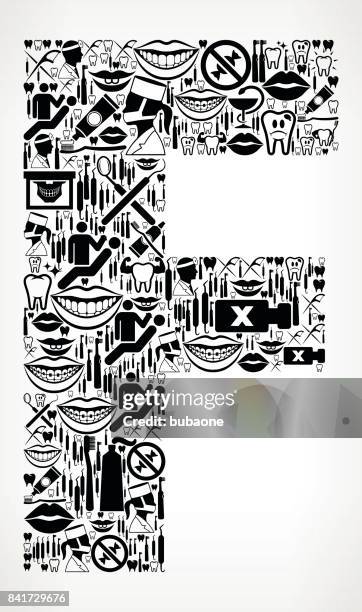 letter f dentist and dental vector icon pattern - root canal stock illustrations