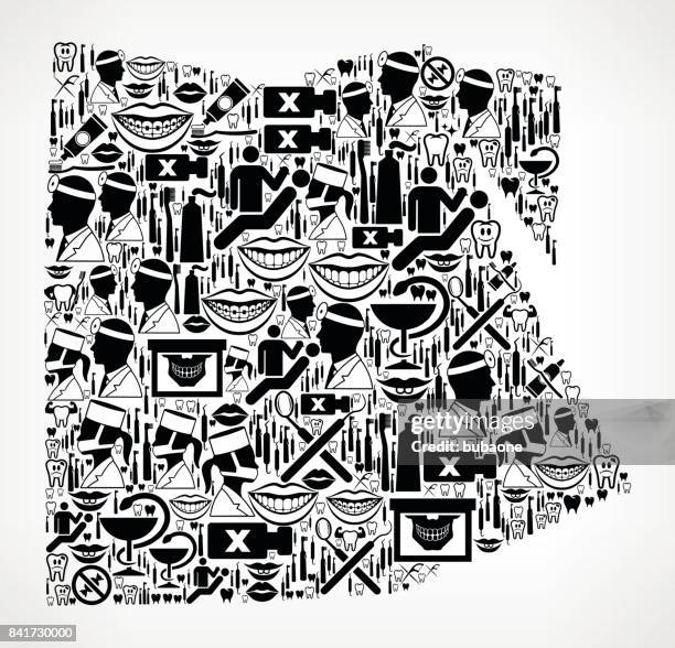 egypt dentist and dental vector icon pattern - root canal stock illustrations