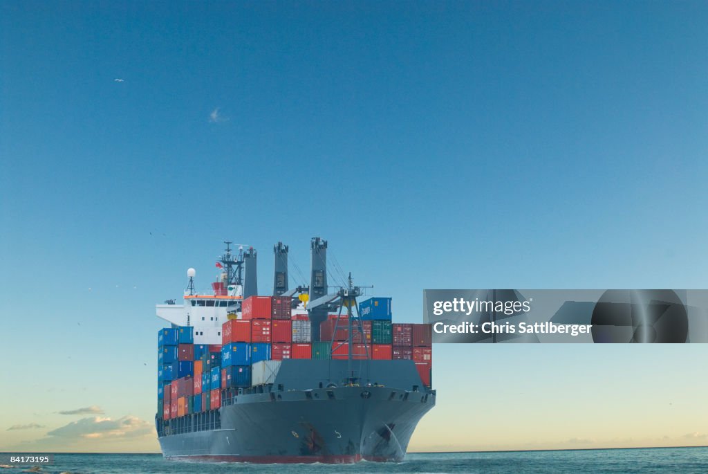 Conatiner ship at sea