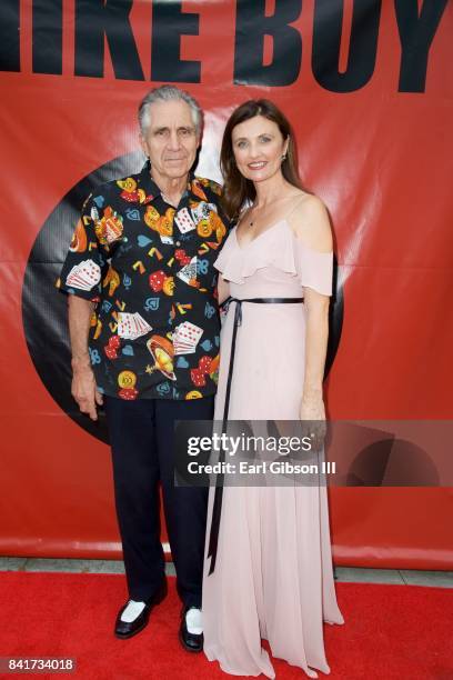 Actors Ron Gilbert and Natasha Goubskaya attend the Premiere Of HT Pictures "Mike Boy" at Laemmle Music Hall on September 1, 2017 in Beverly Hills,...