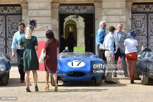Jaguar D-Type on display at the Concours de Elegance at Hampton Court Palace on September 1, 2017 in London, England. The show brings together a...