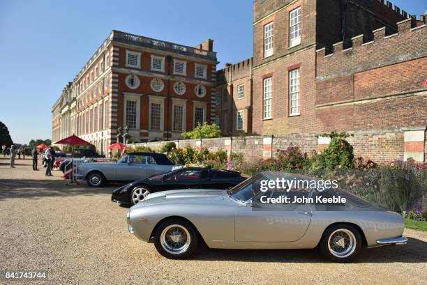 Classic cars on display at the Concours de Elegance at Hampton Court Palace on September 1, 2017 in London, England. The show brings together a...